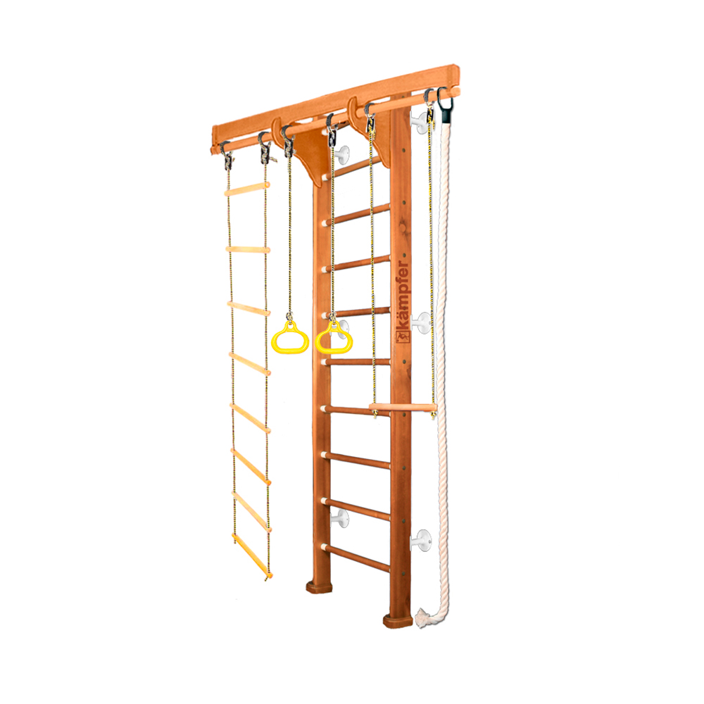 Шведская стенка Kampfer Wooden Ladder Wall Ореховый Стандарт белый - фото 1