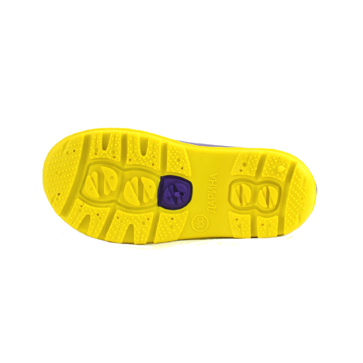 Резиновые сапоги Дарина Д14-К Фиолетовый+ желтая подошва - фото 4