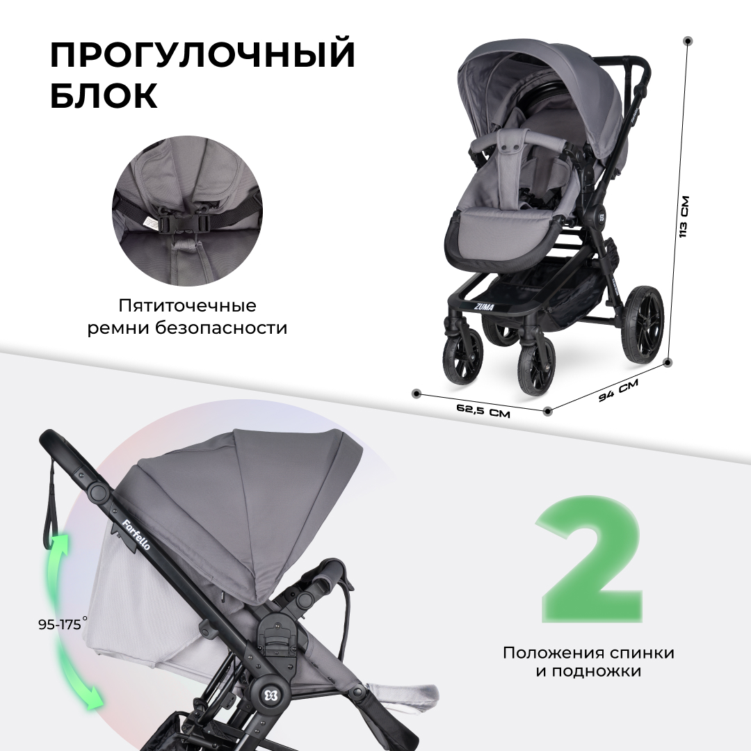 Модульная коляска 3 в 1 Farfello Zuma Trio Comfort - фото 6