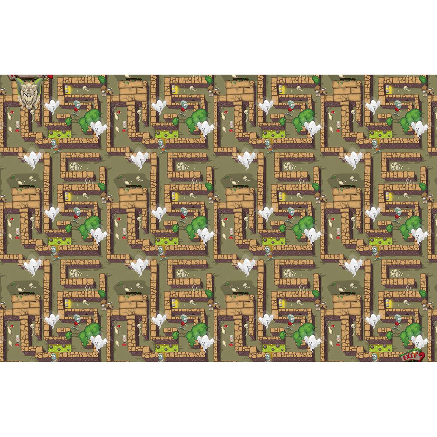 Плед флисовый Сирень Лабиринт с зомби 90х140 см двусторонний - фото 1