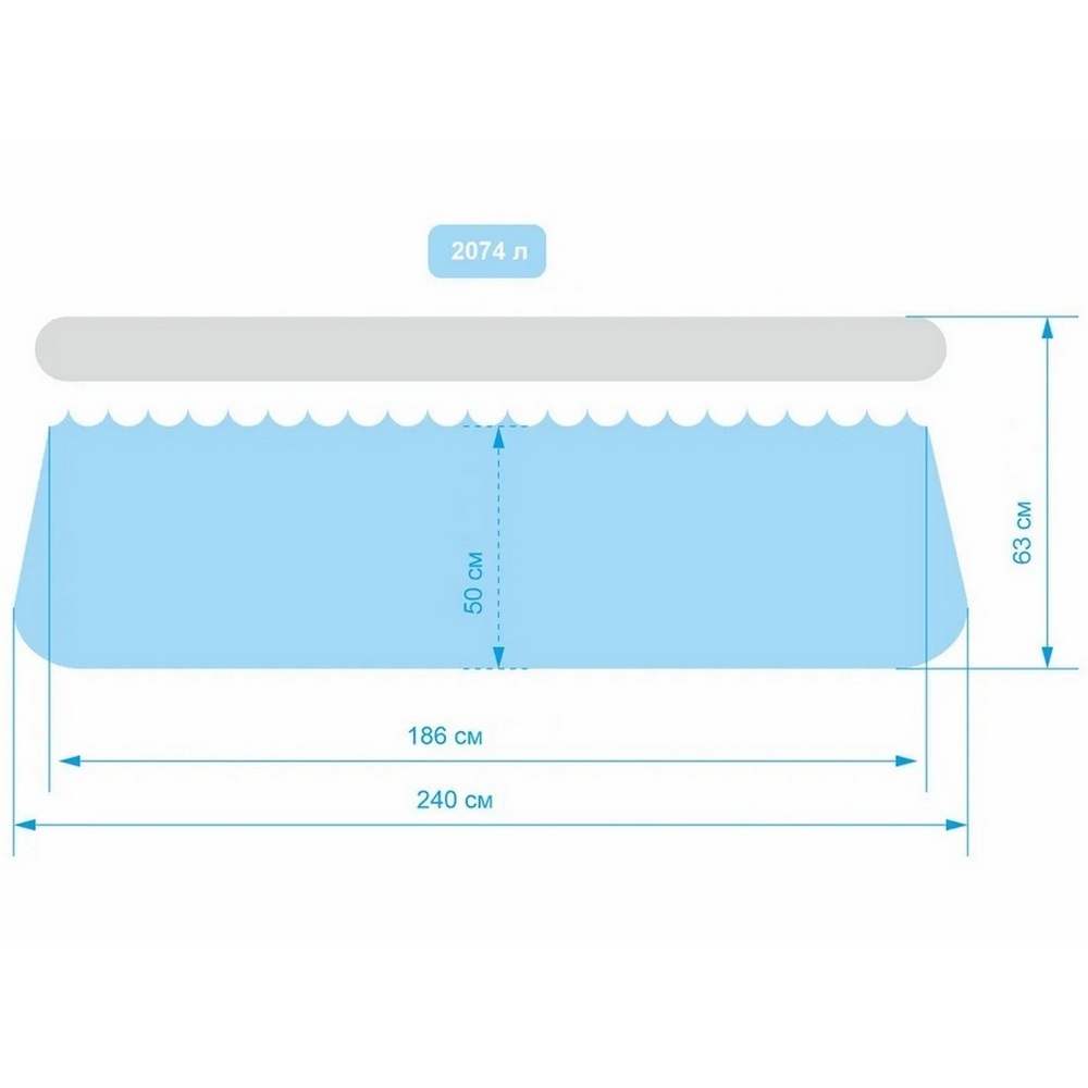 Надувной бассейн Averi Надувной бассейн Avenli 2.4 м * 63 см семейный - фото 3