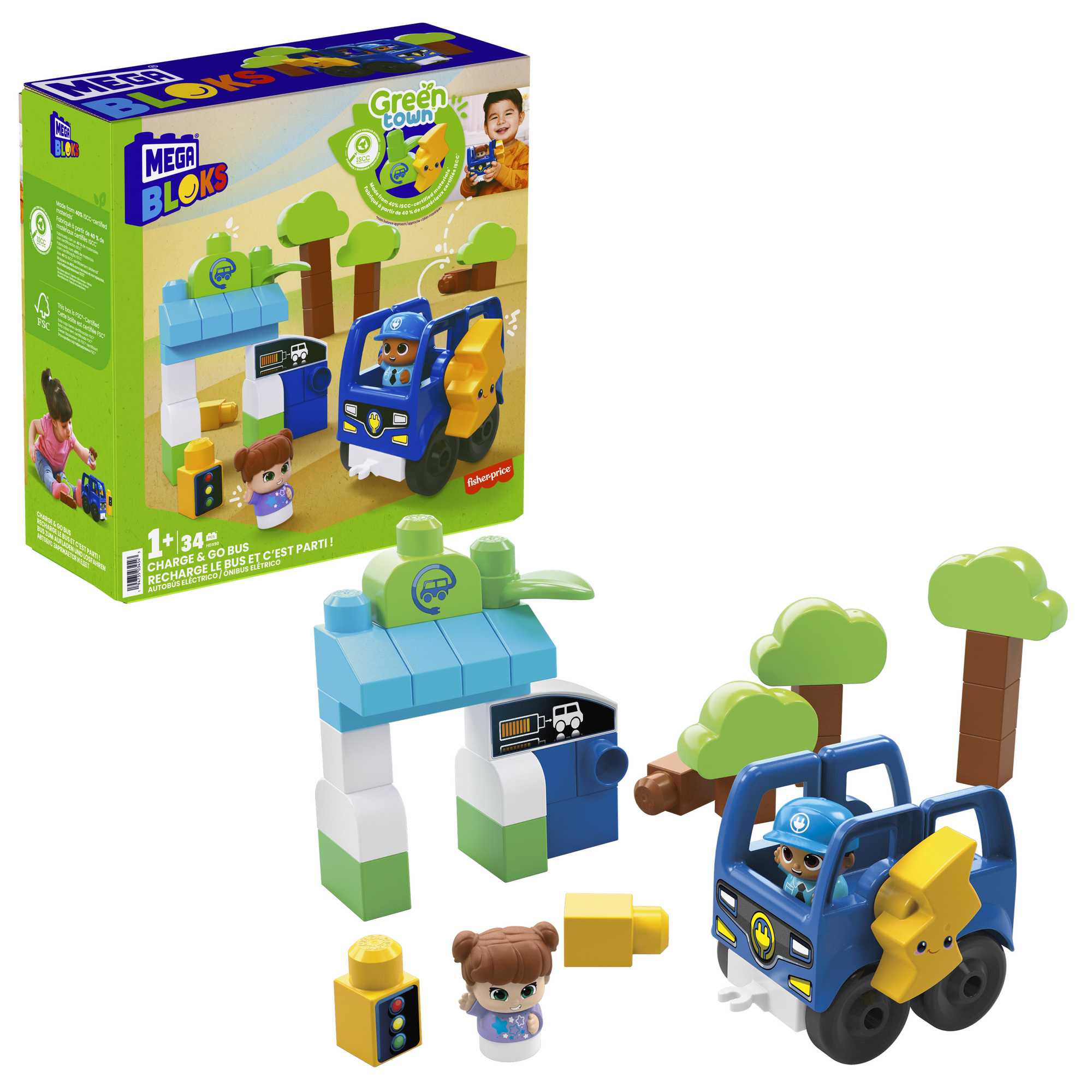 Конструктор Mega Bloks Green Town Charge and Go Bus HDX90 - фото 2