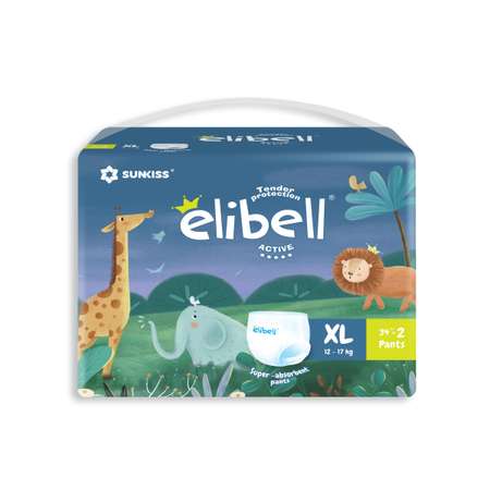 Подгузники-трусики Elibell Active размер XL 12-17 кг 36 шт