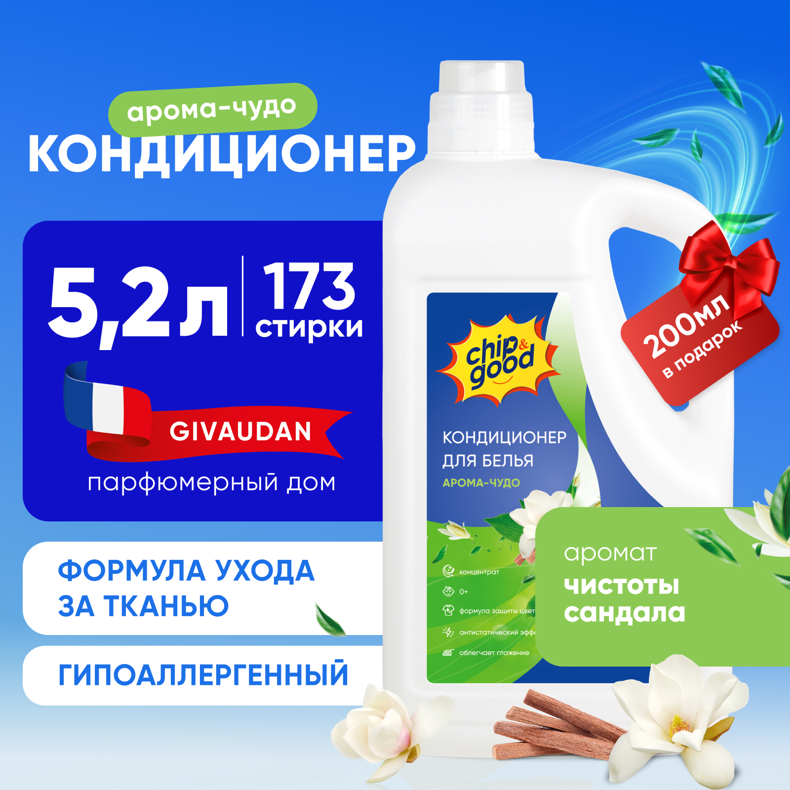 Кондиционер для стирки ChipGood Clean green - фото 1