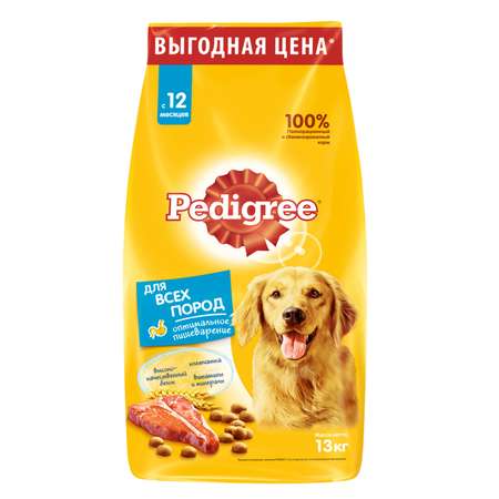 Корм для собак Pedigree с говядиной сухой 13кг