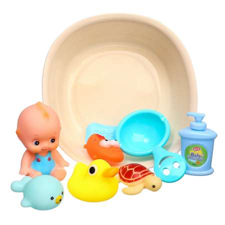 Набор игрушек для ванны Крошка Я «Игры малыша» 9 шт с пищалкой