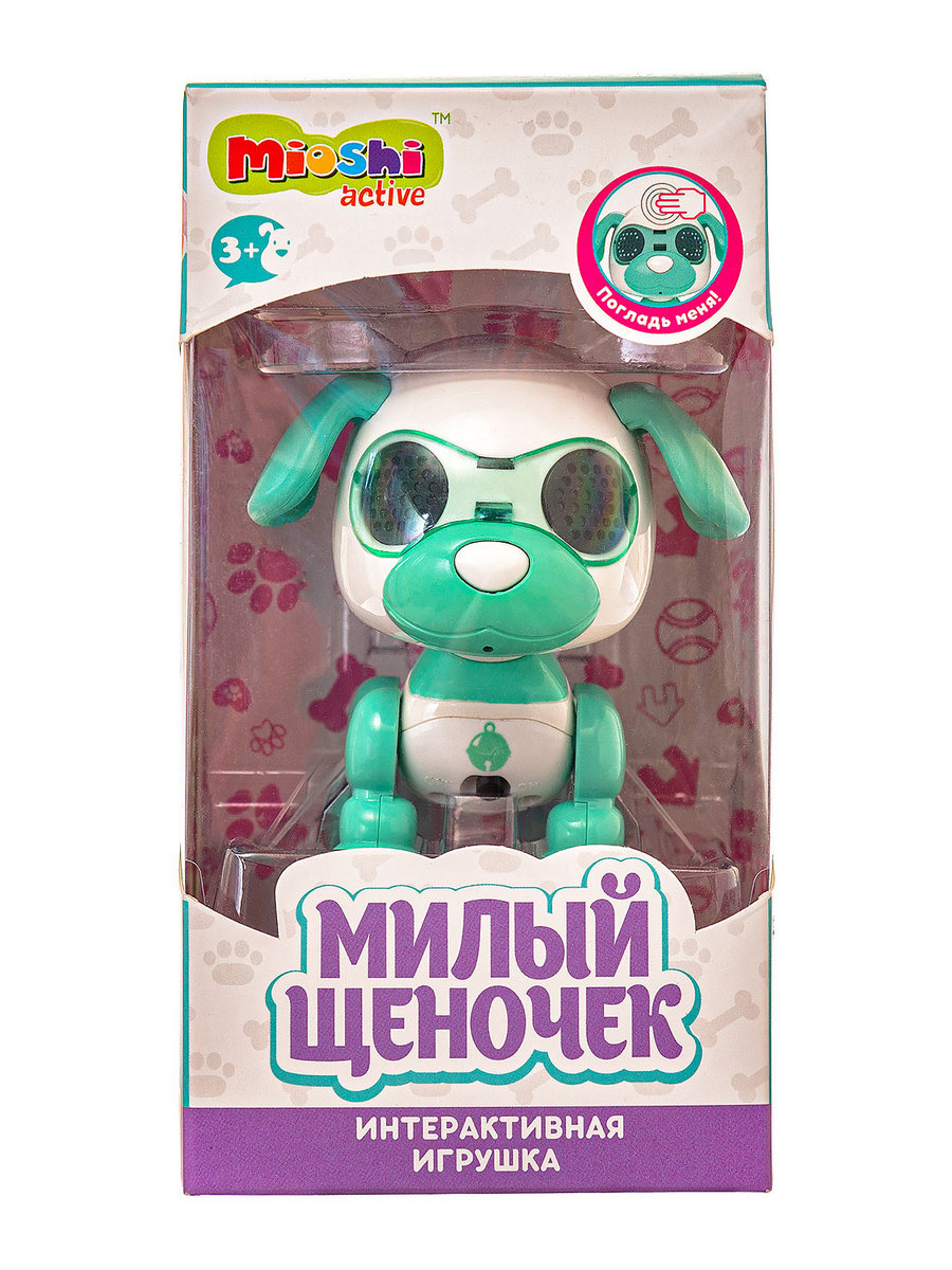 Интерактивная игрушка Mioshi Милый щеночек Зелёный 10 см свет звук купить  по цене 684 ₽ в интернет-магазине Детский мир