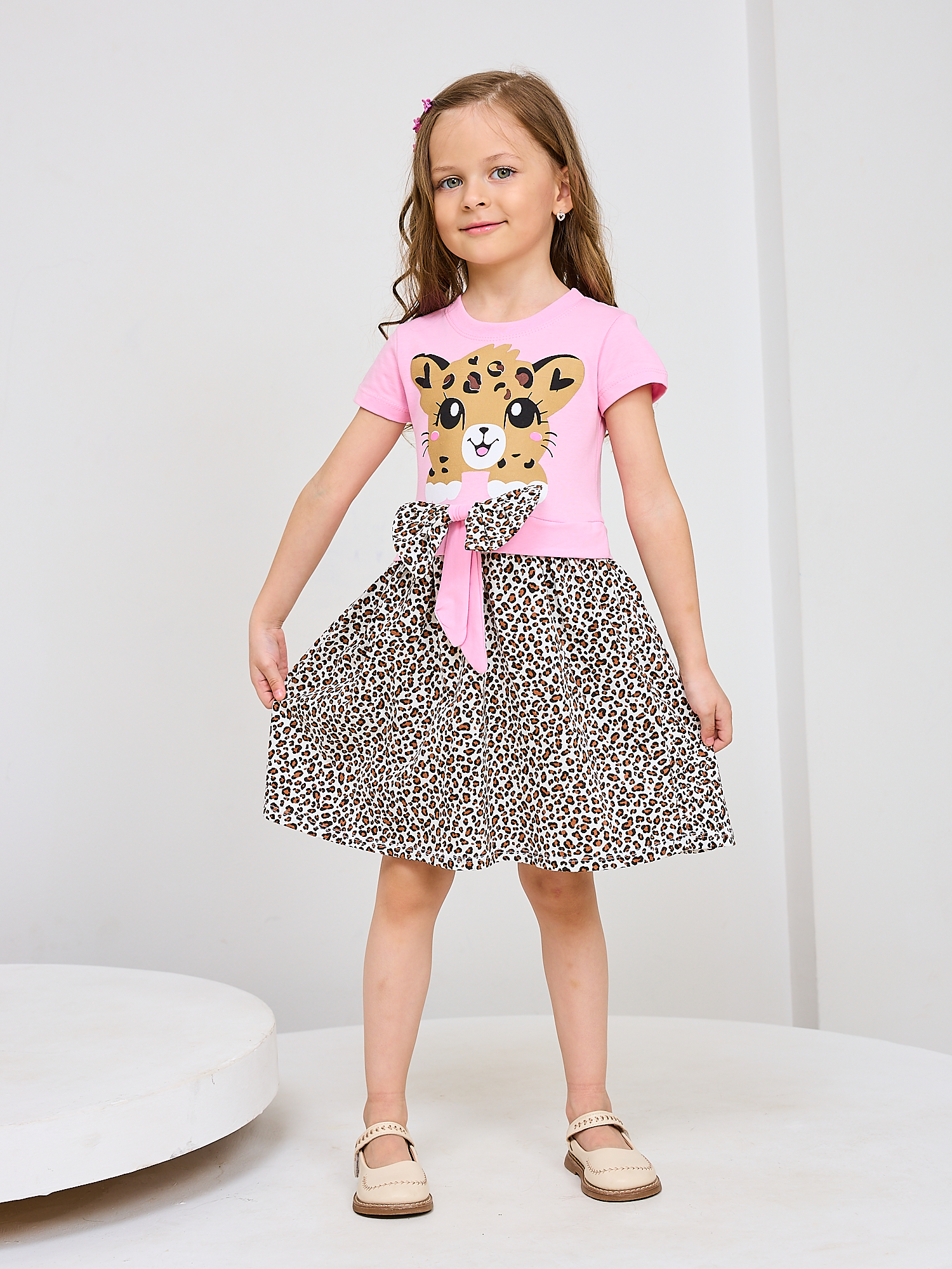 Платье Mil Art kids 1902201546DRESS-LEOPARD-PINK - фото 1