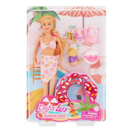 Кукла Lucy Наша Игрушка игоровой набор Пляжный отдых всего 8 предметов