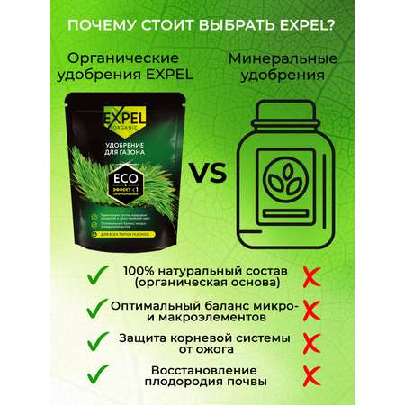 Удобрение для газона Expel 12 органик микс NPK 4-2-1