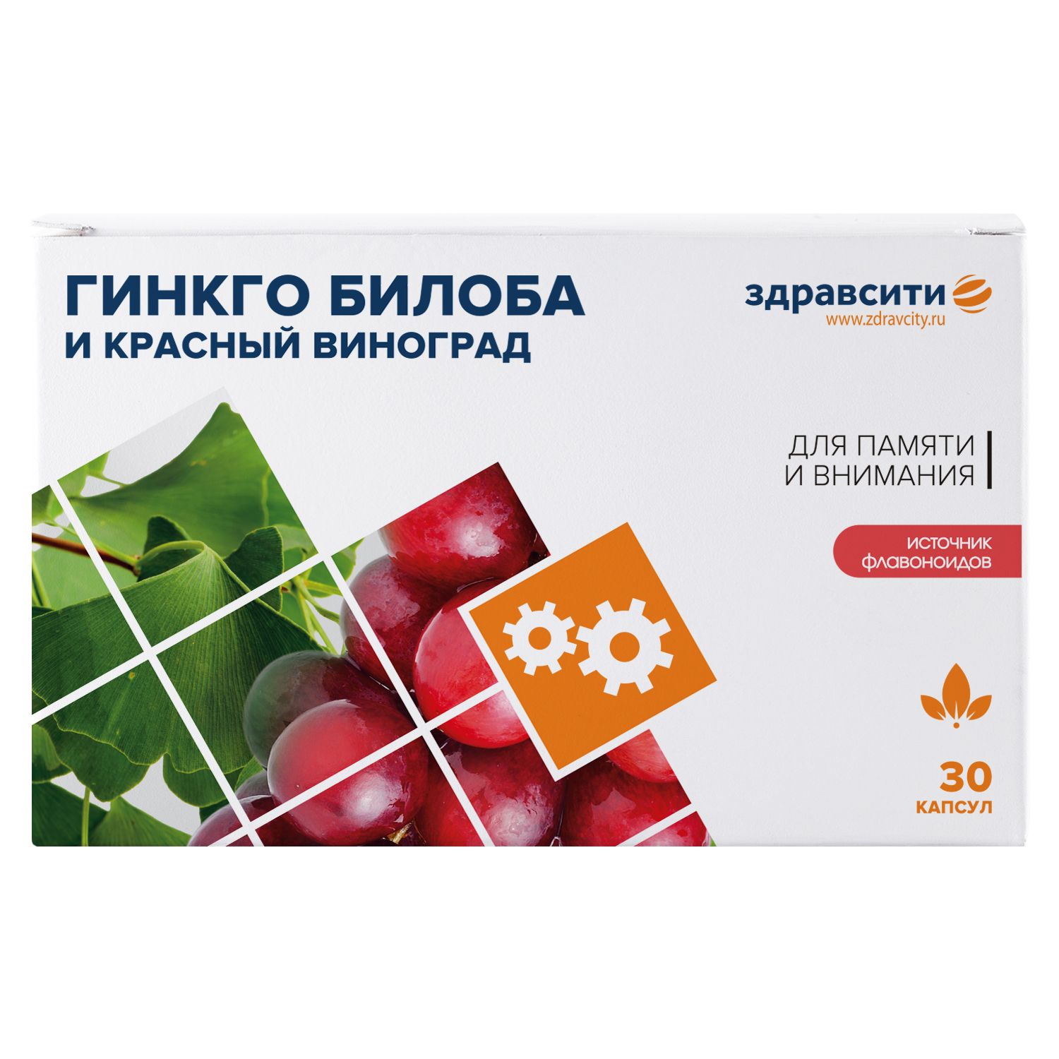 Биологически активная добавка Здравсити Гинкго билоба красный виноград 300мг*30капсул - фото 1