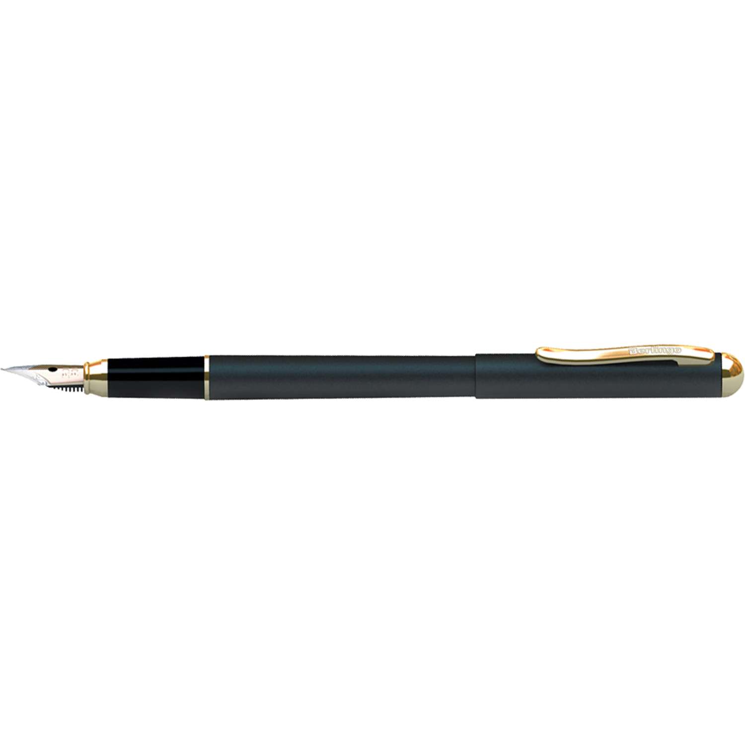 Ручка перьевая Berlingo Velvet Prestige синяя 0.8мм корпус черный/золото - фото 1