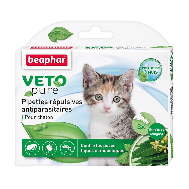 Капли для котят Beaphar Veto pure от блох и клещей 1.2мл - фото 1