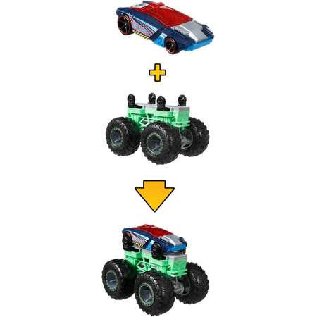 Набор Hot Wheels Monster Trucks Монстр-мейкер с 2машинками и шасси Зеленый GWW15