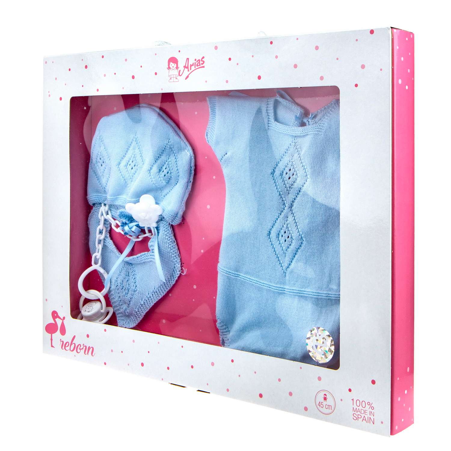 Одежда для куклы Arias 45 см голубая с цепочкой и соской Т22147 - фото 5