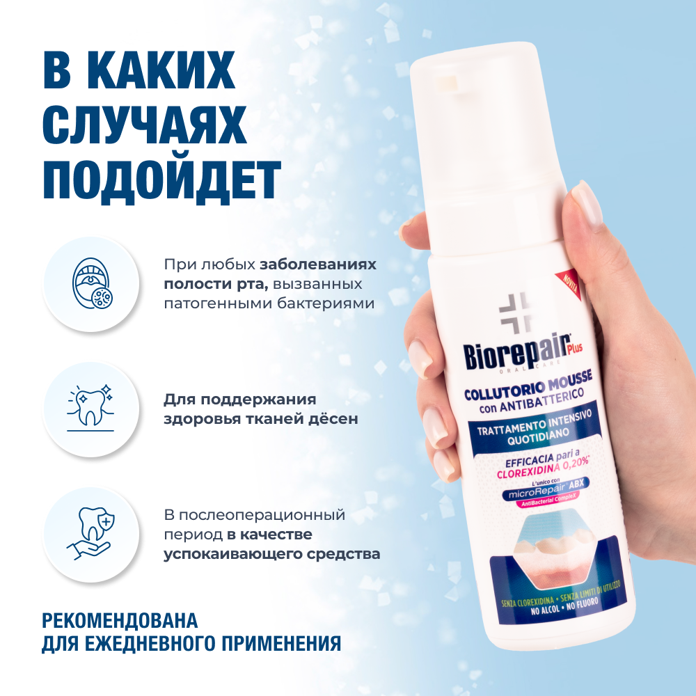 Мусс Biorepair Plus Mouthwash Антибактериальный для полости рта - фото 3