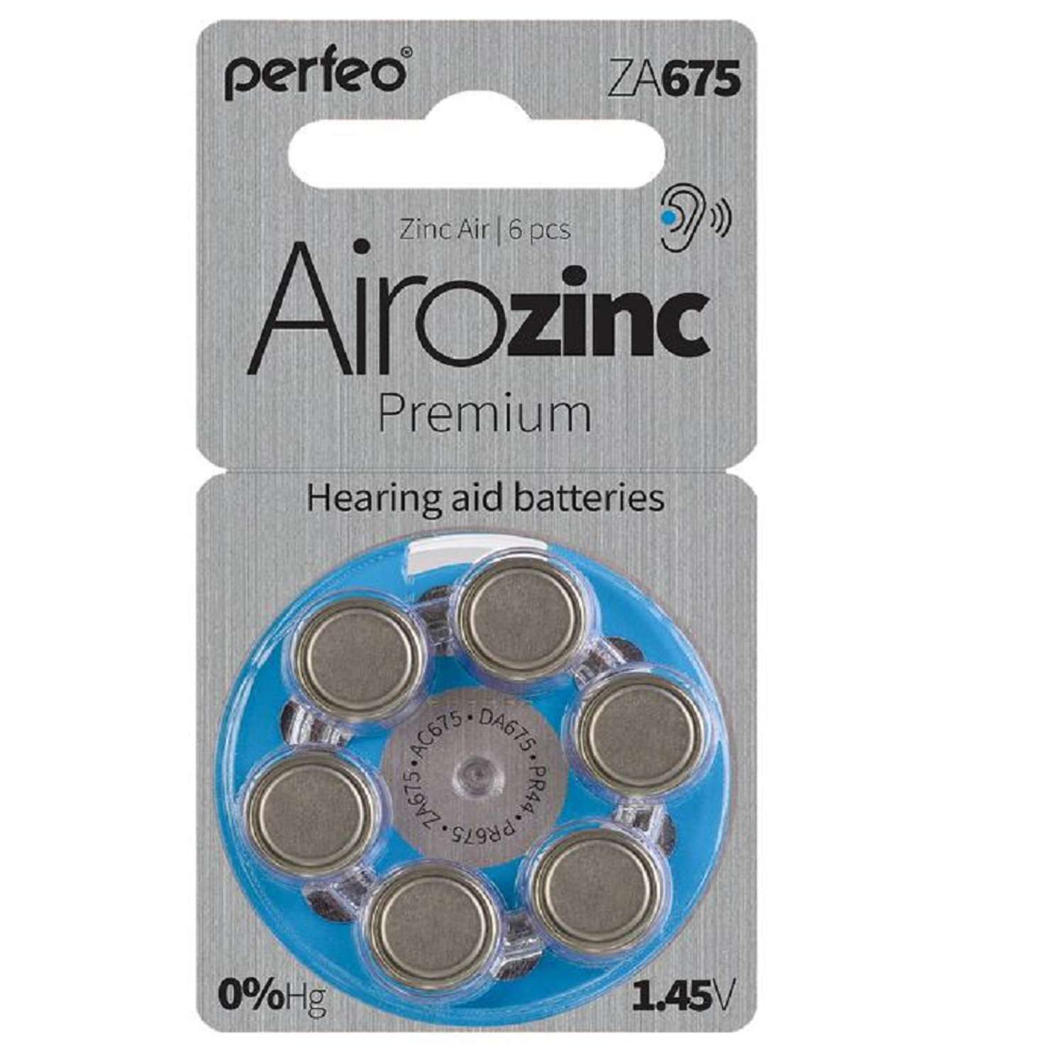 Батарейки Perfeo Za675 6bl Airozinc Premium 6 штук - фото 1