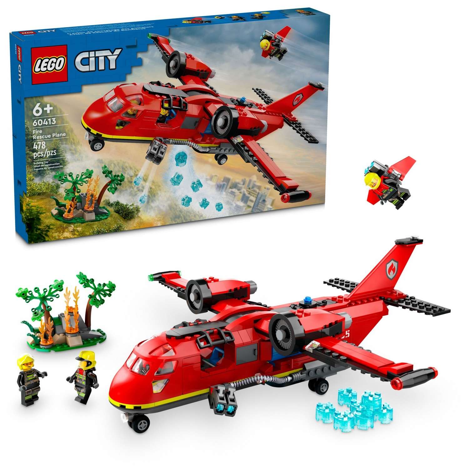Конструктор детский LEGO City Пожарно-спасательный самолет 60413 - фото 1