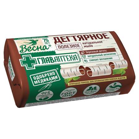 Мыло туалетное Весна Дегтярное 90г