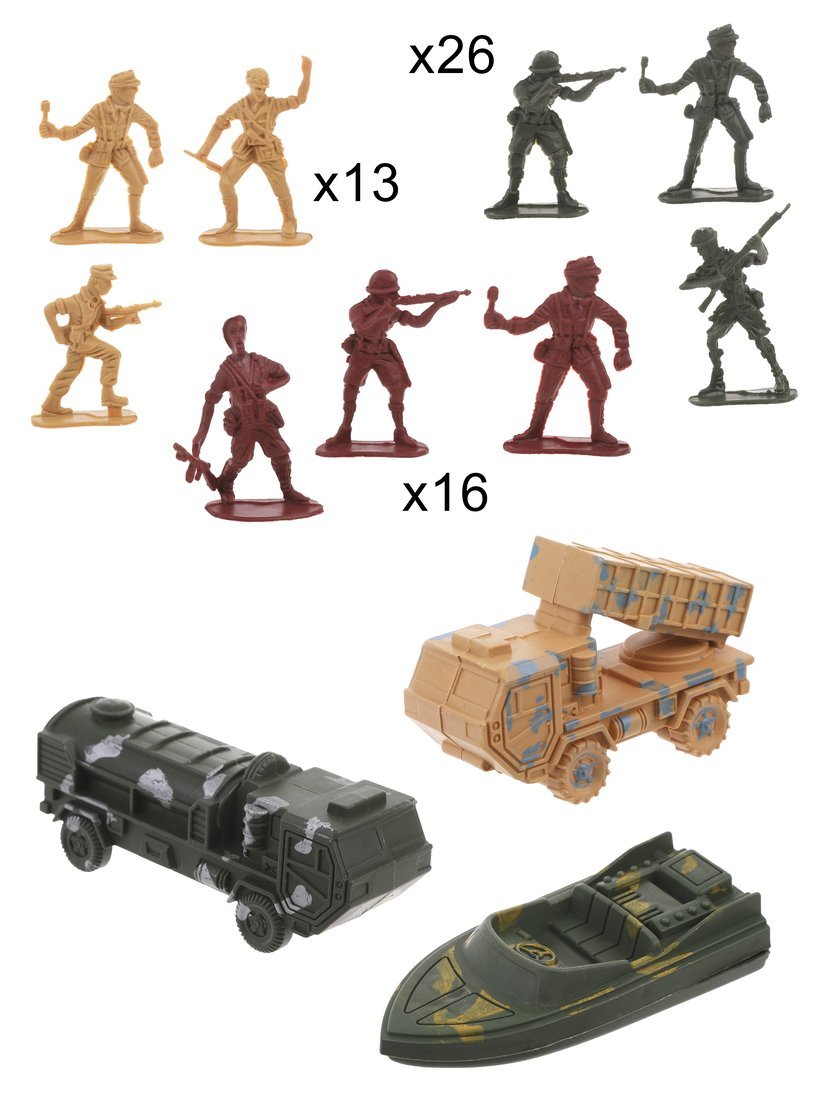 Игровой набор Военный Наша Игрушка Солдатики машинка 58 предметов - фото 4