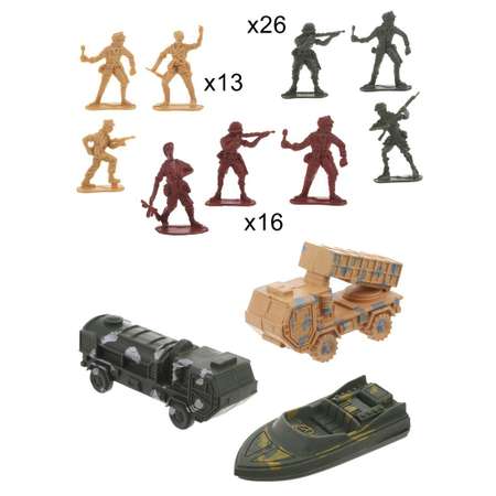 Игровой набор Военный Наша Игрушка Солдатики машинка 58 предметов