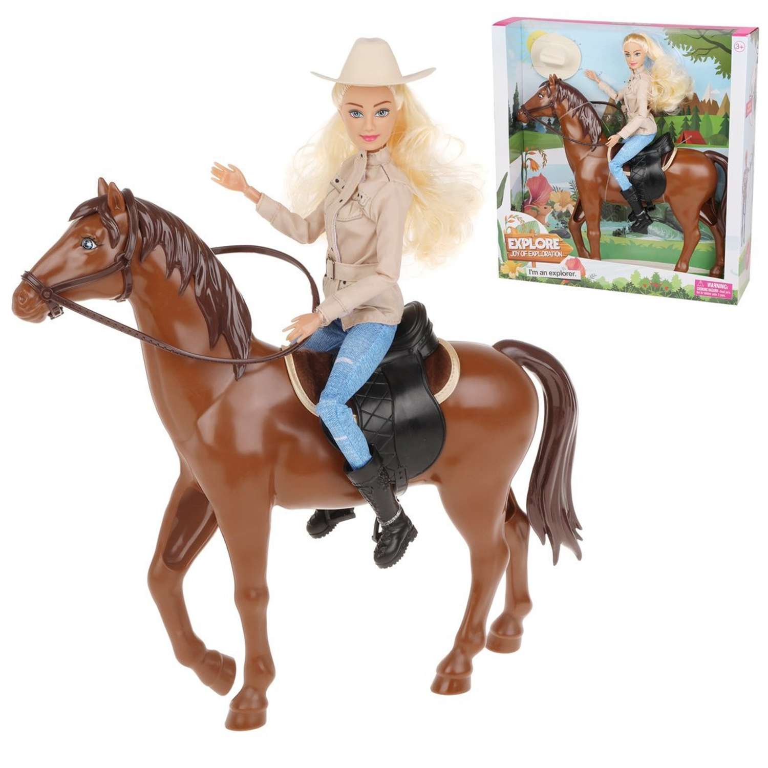 Кукла Lucy Наша Игрушка На прогулке на лошади 801008 - фото 1