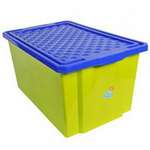 Ящик для игрушек PLASTIC REPABLIC baby на колесах с крышкой пластиковый 57 л