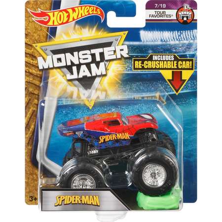 Машина Hot Wheels Monster Jam 1:64 Tour Favorites Человек-паук FLX35