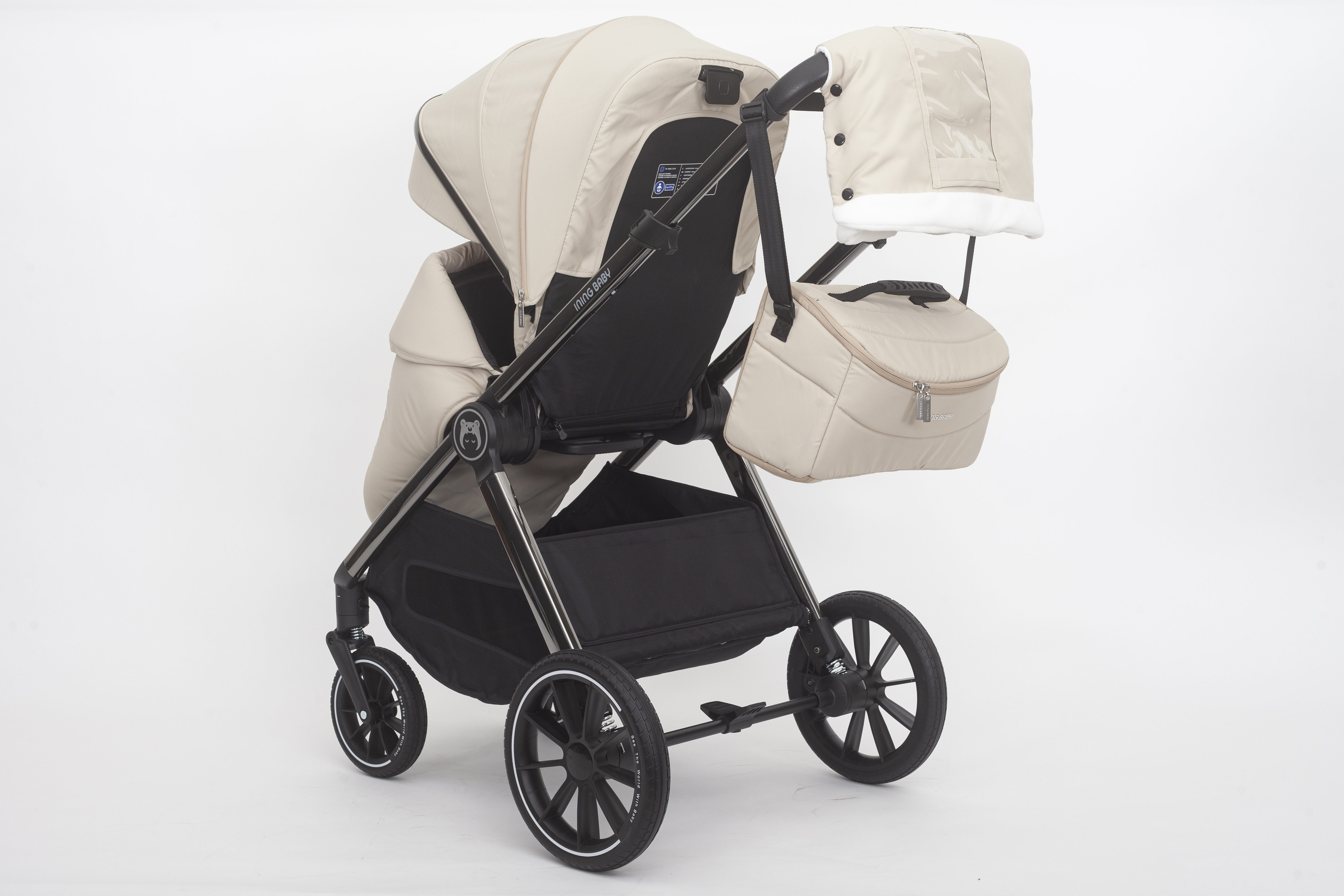 Коляска 2 в 1 Ining baby KR 345 pro Khaki - фото 15