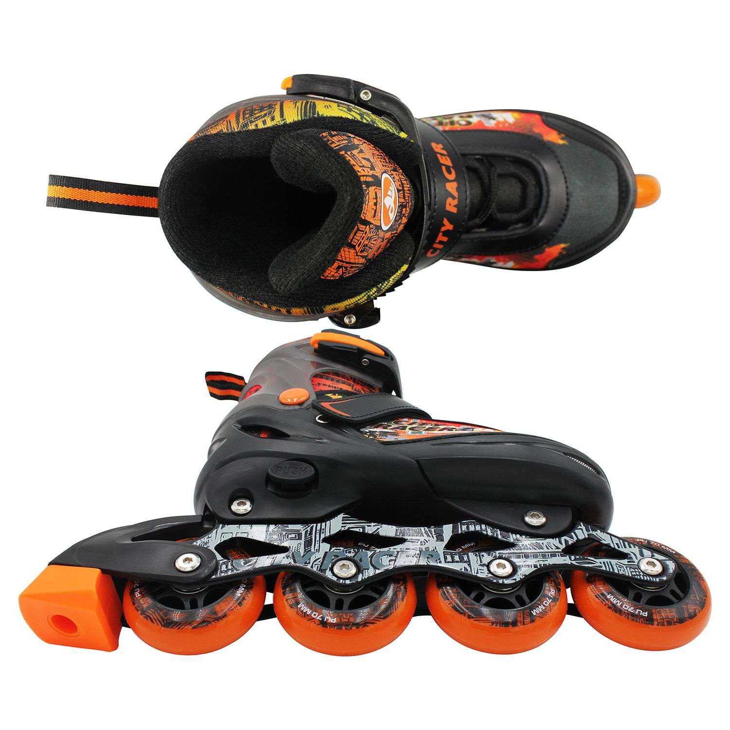 Набор роликовые коньки Sport Collection раздвижные Set City Racer Orange шлем и набор защиты в сумке размер S 29-32 - фото 6