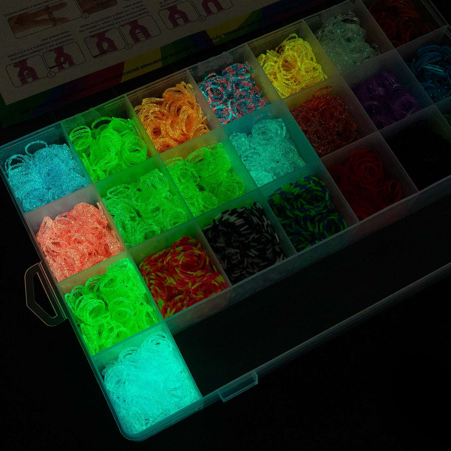 Набор для рукоделия Джик-Турбо Неоновые светящиеся резиночки для плетения - фото 2