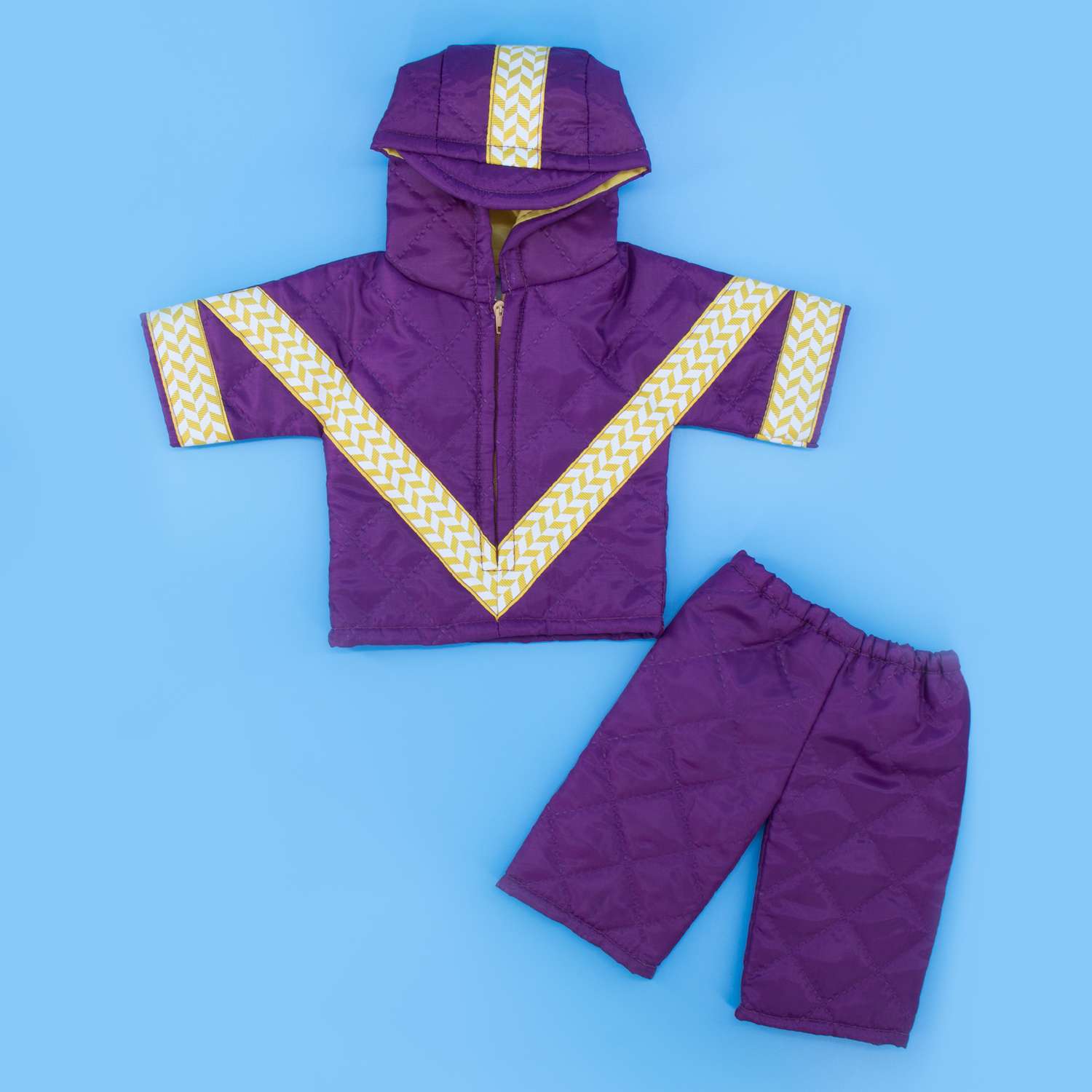 Комплект для пупса Модница 43-48 см куртка и брюки из синтепона 6112 фиолетовый 6112фиолетовый - фото 14