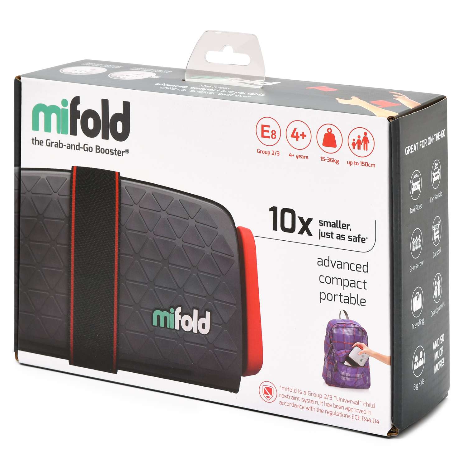 Бустер Mifold автомобильный the Grab-and-Go Booster seat/Slate Grey темно-серый - фото 2