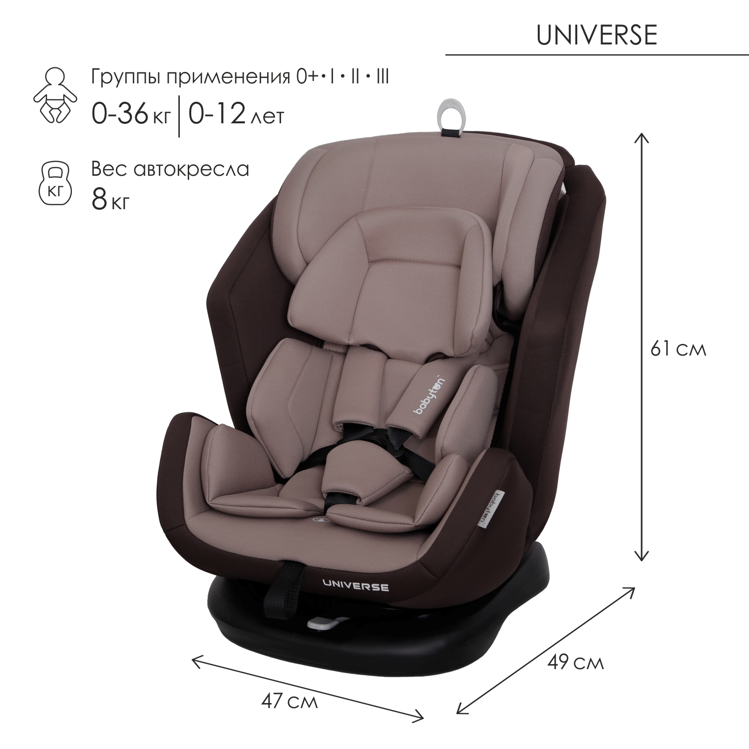 Автокресло Babyton Universe Mokko купить по цене 7999 ₽ в интернет-магазине  Детский мир