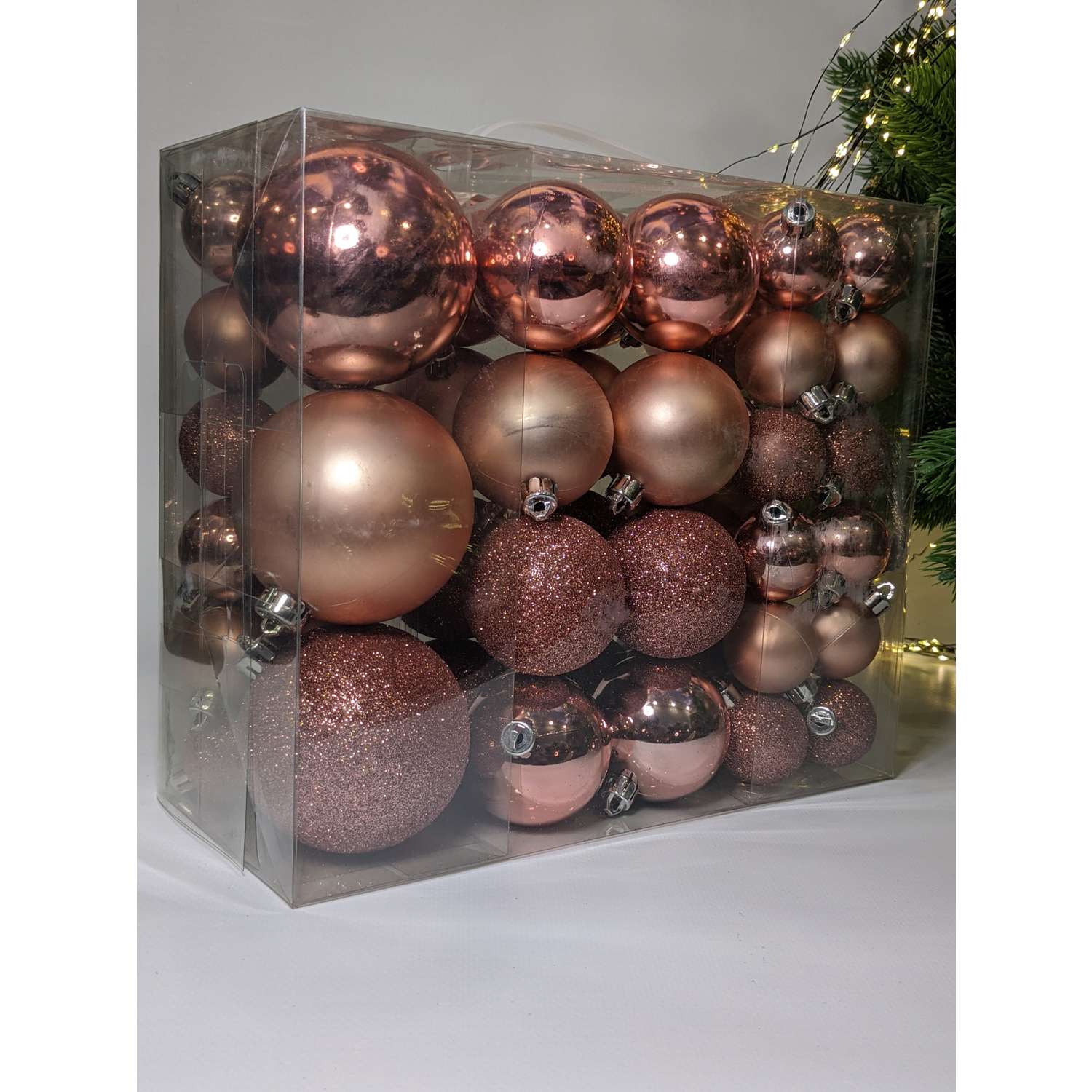Набор елочных шаров 46шт Kaemingk 84699-светло-розовый - фото 1
