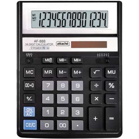 Калькулятор Attache настольный 14ти разрядный 204x158мм черный 1 шт