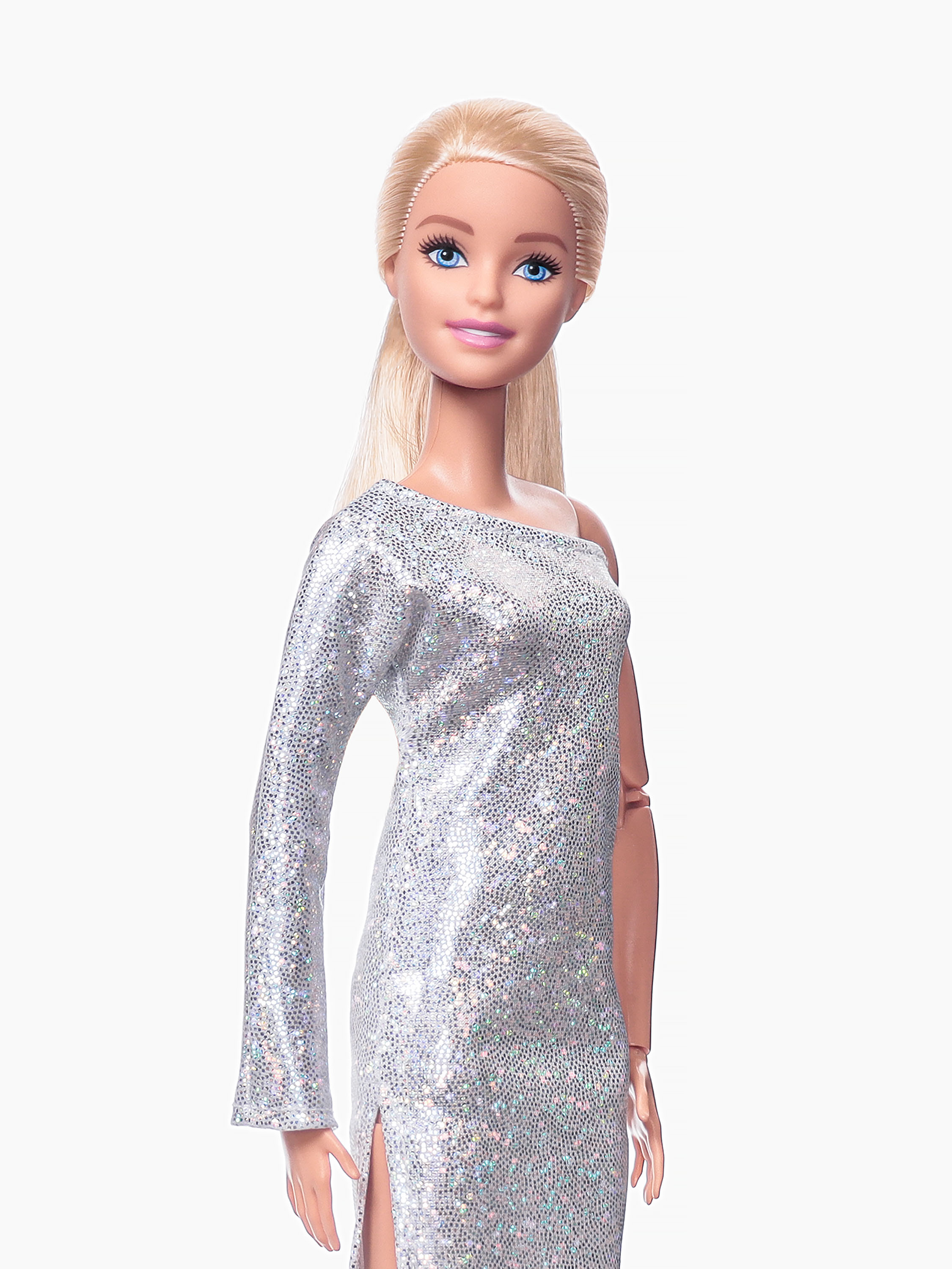 Меховое манто и платье одежда для Barbie VIANA серебристый и белый 11.355.2.6v - фото 6