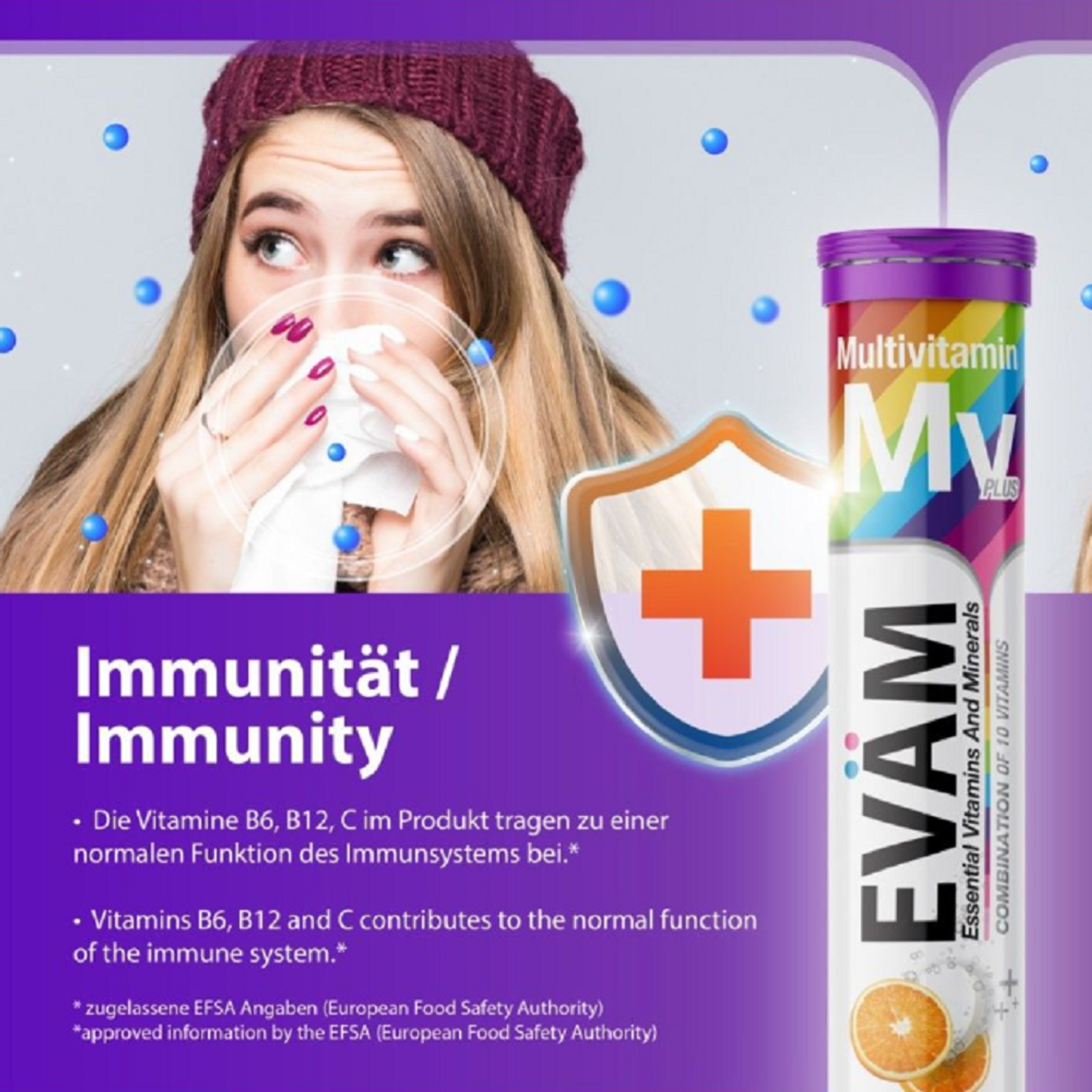 Мультивитамины EVAM шипучие таблетки для иммунитета 20 таблеток - фото 11