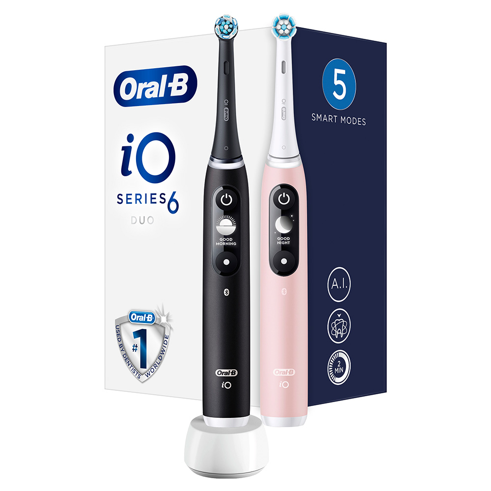 Электрическая зубная щетка ORAL-B iO 6 DUO Black Lava Pink Sand - фото 1