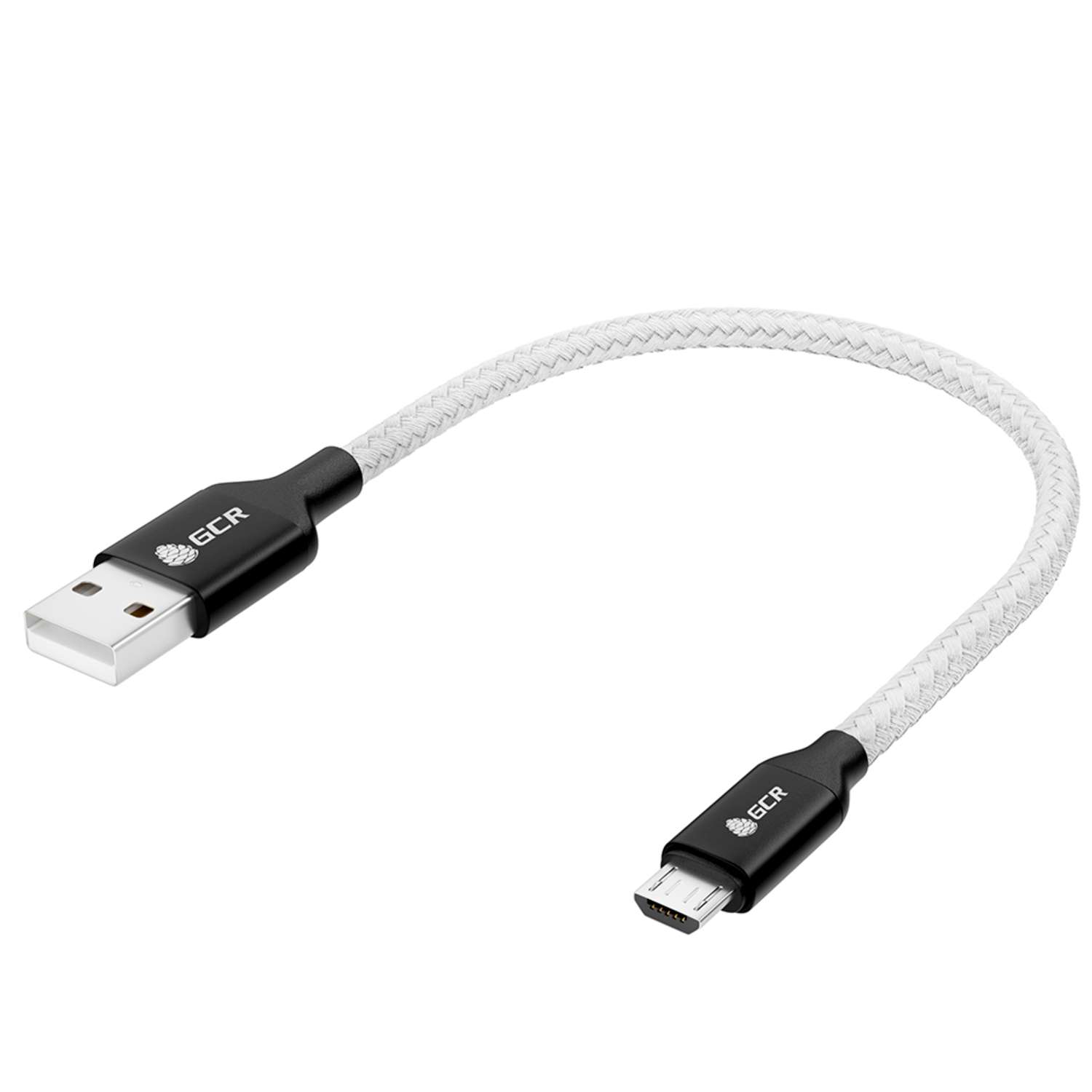 Кабель USB GCR 0.8m MicroUSB в белой нейлоновой оплетке GCR-53628 - фото 1