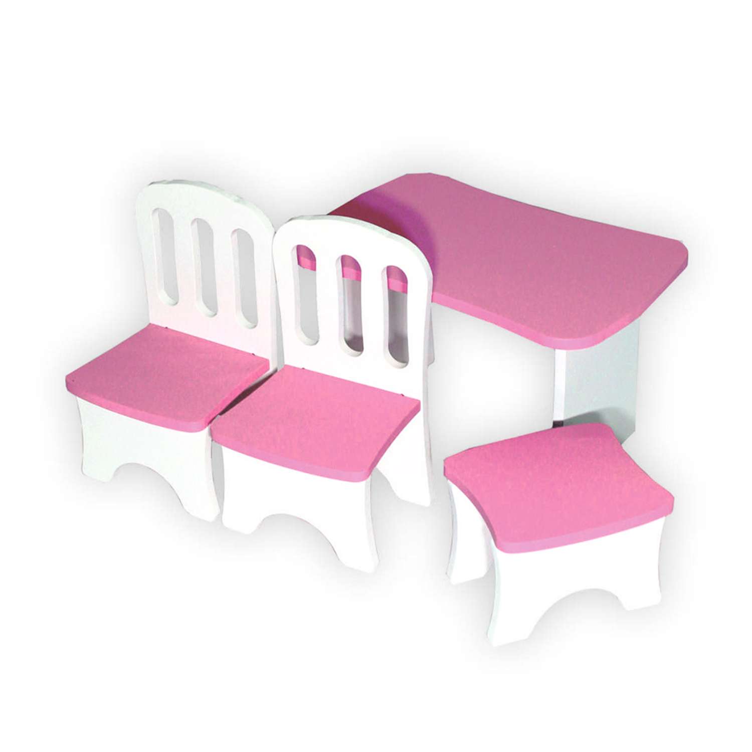Набор деревянной мебели ViromToys для кукол розовый Мд0011 - фото 2