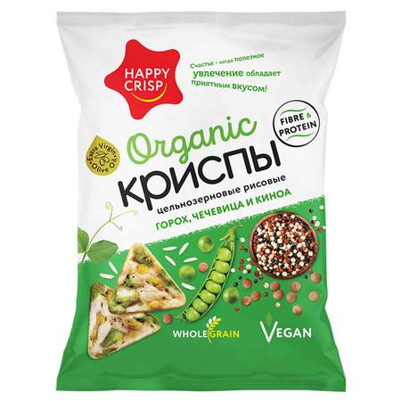 Криспы Happy Crisp горох-чечевица-киноа 50г