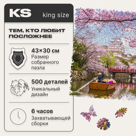 Пазл деревянный UNIDRAGON Nature Сакура размер 44x 31 см 500 деталей - King Size