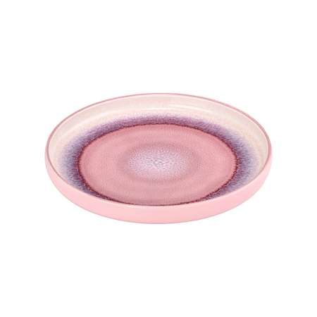 Тарелка Elan Gallery 18.5х18.5х2.3 см Розовый меланж с бортиком.