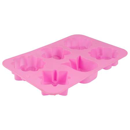 Форма для выпечки mObility силиконовая цветы розовый