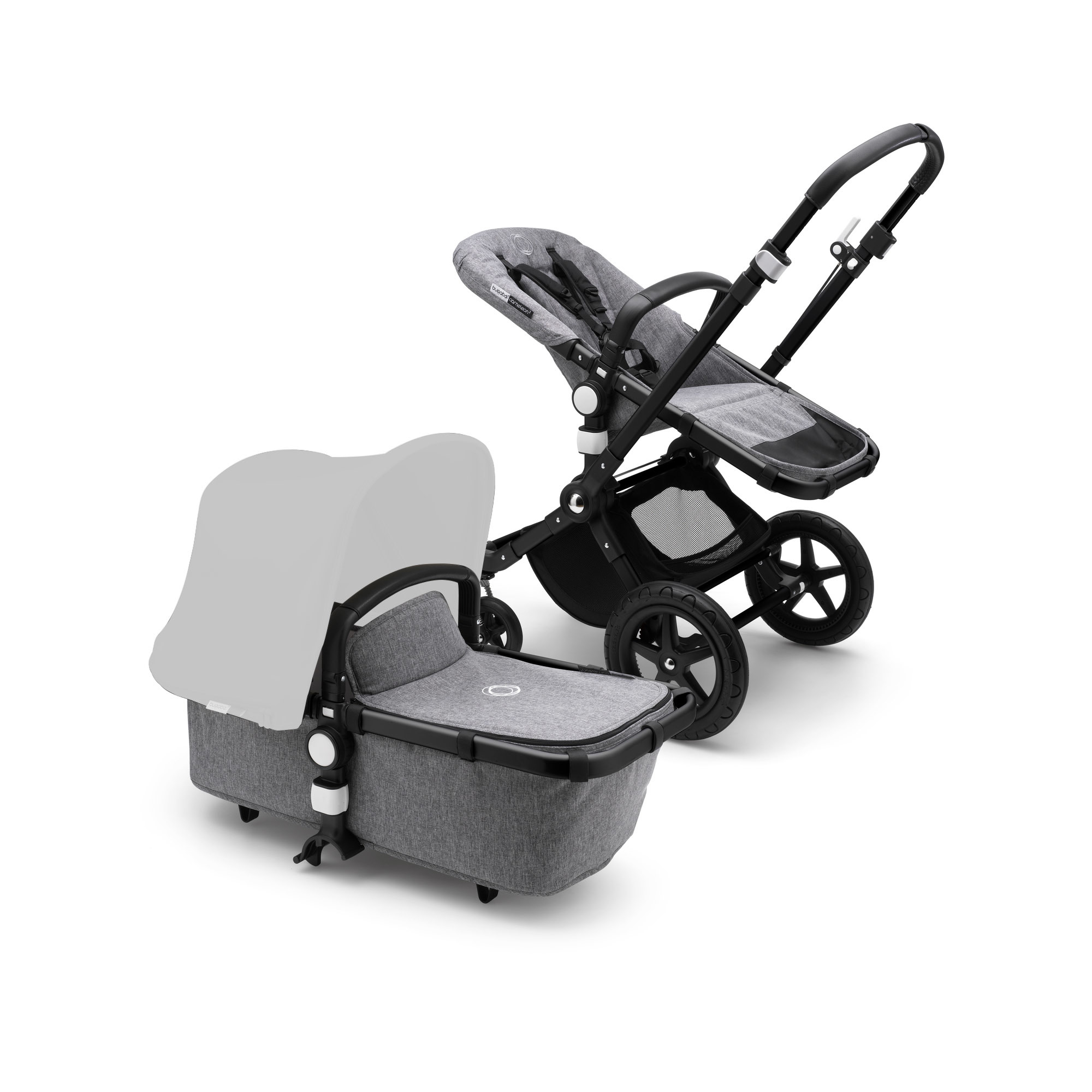 Коляска 2в1 Bugaboo Cameleon3 Plus base Black/Grey melange 239156GM01 - фото 1