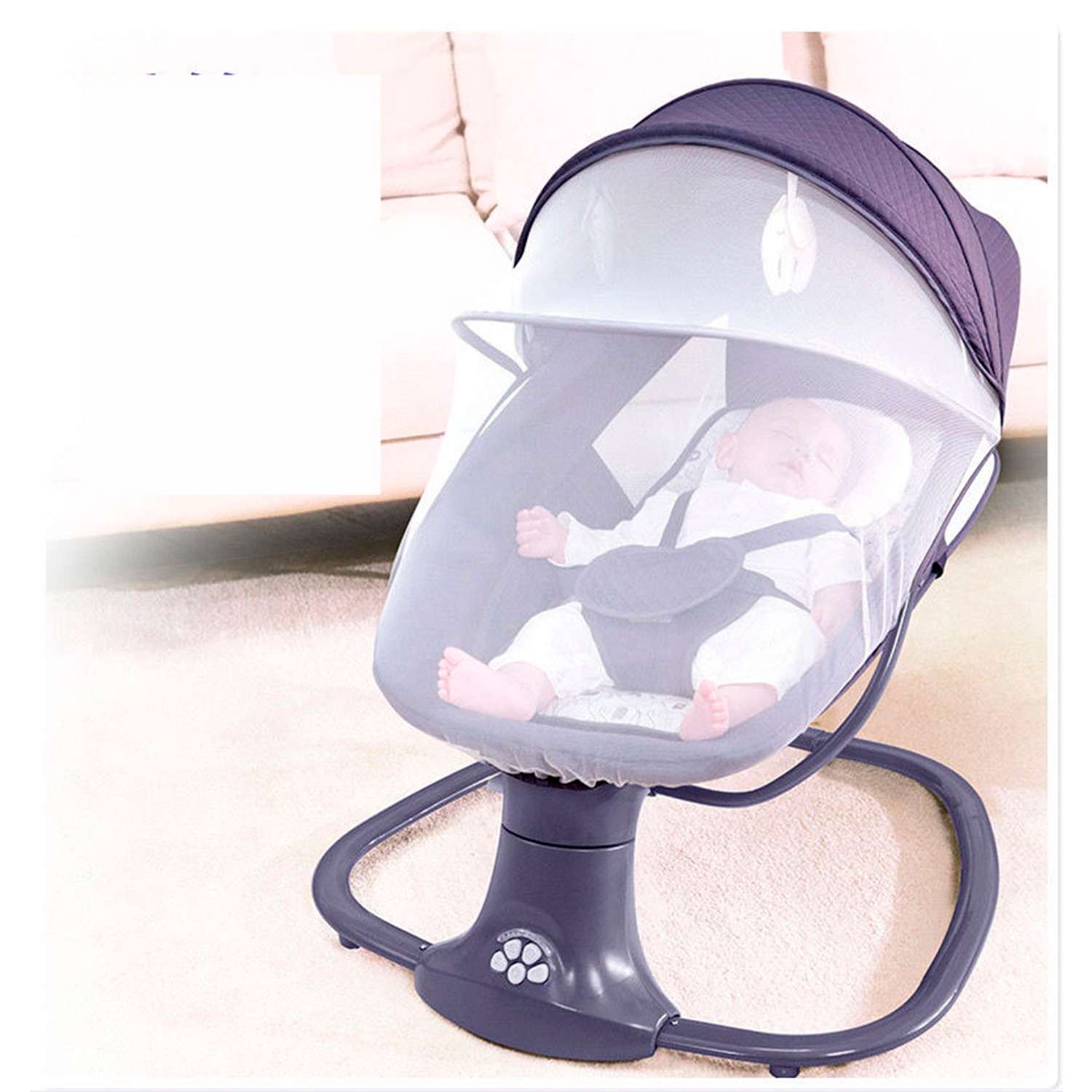 Качели-шезлонг Mastela Электронные для новорожденных фиолетовый - фото 3
