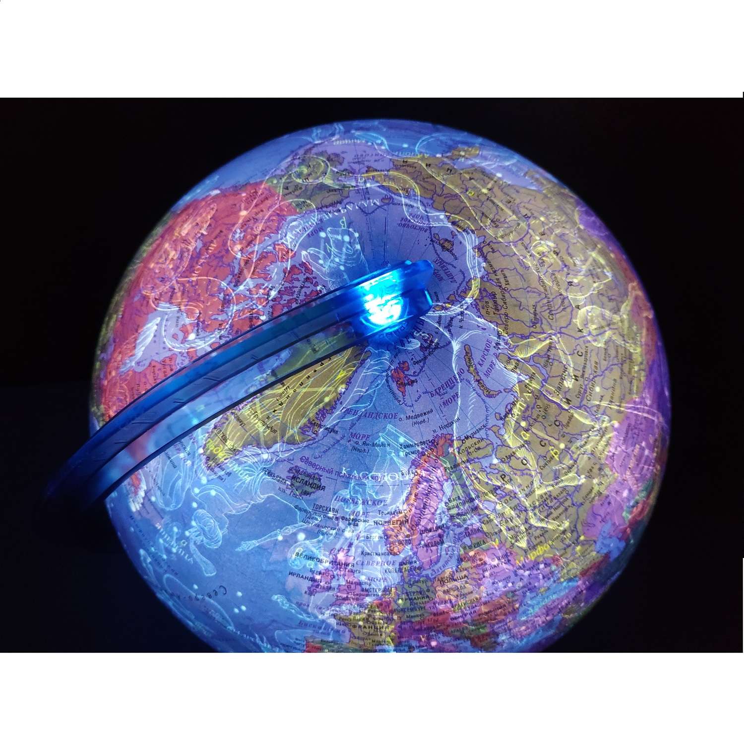 Интерактивный глобус Globen День и Ночь две карты политика и Звездное Небо 25см с подсветкой от батареек VR очки - фото 12