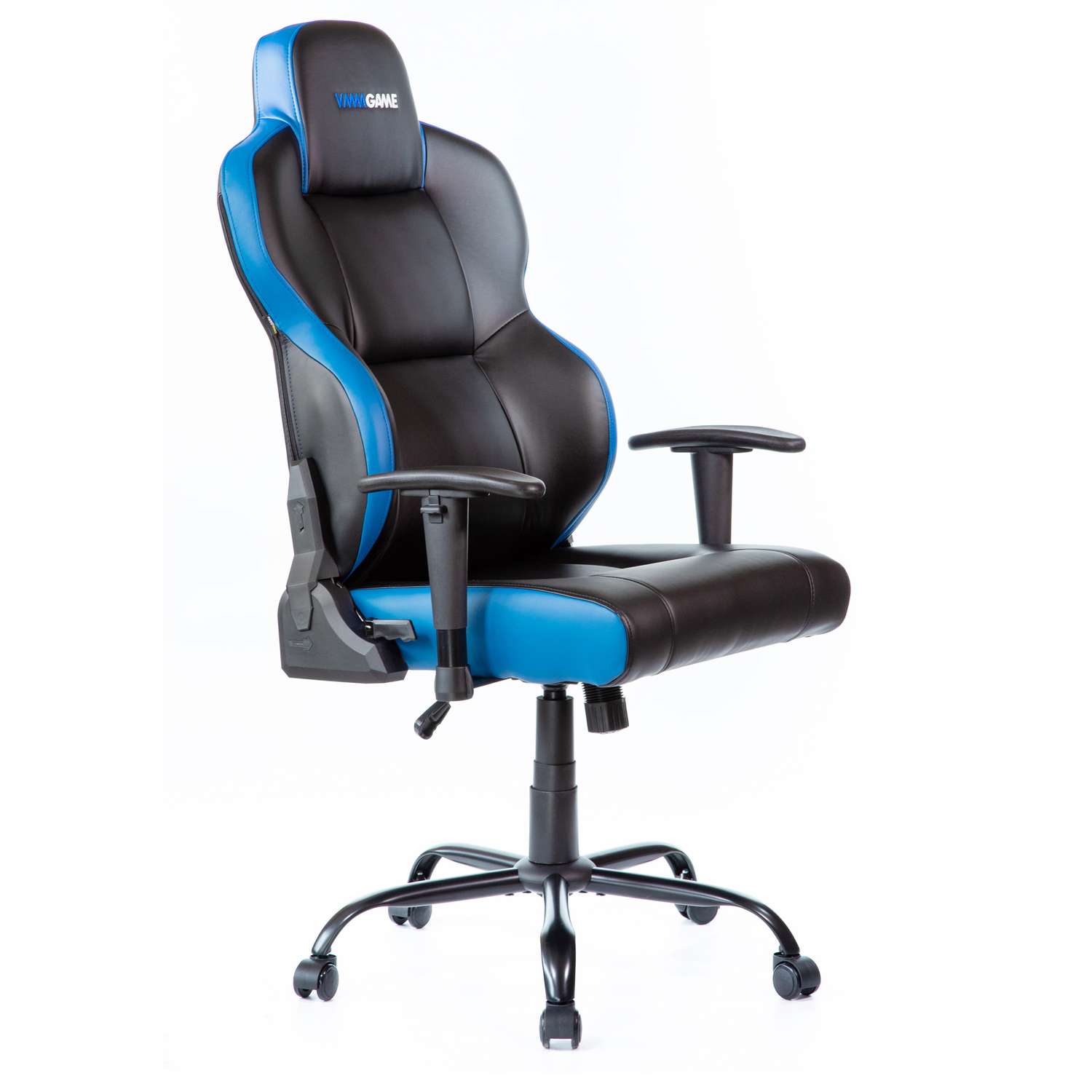 Кресло компьютерное VMMGAME UNIT UPGRADE с регулируемой спинкой кожа черно-синий - фото 6