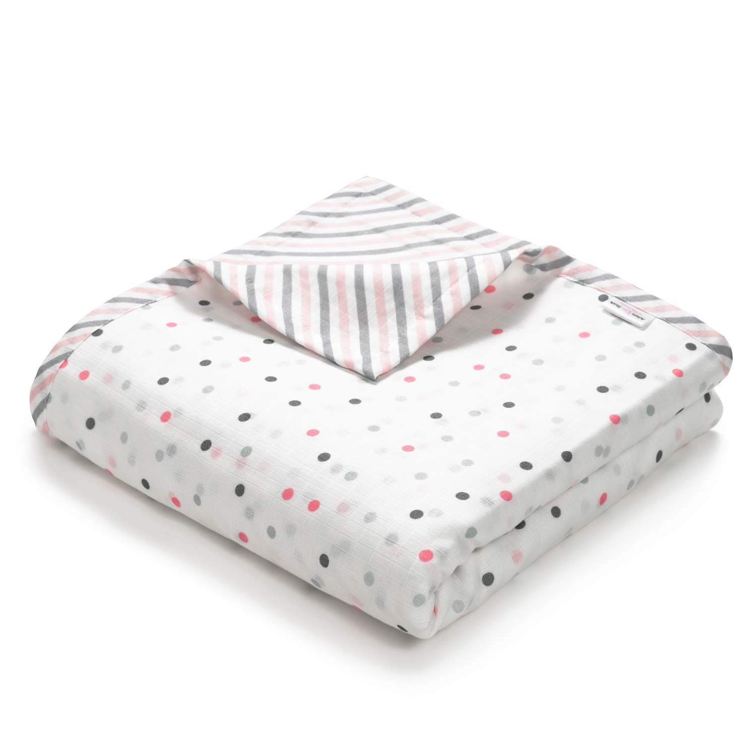Одеяло-плед Adam Stork муслиновый Pink Dots Stripes 118x118 см - фото 1